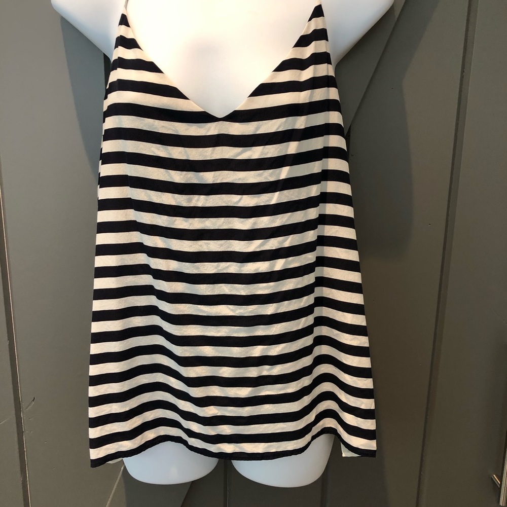 Striped silk tank